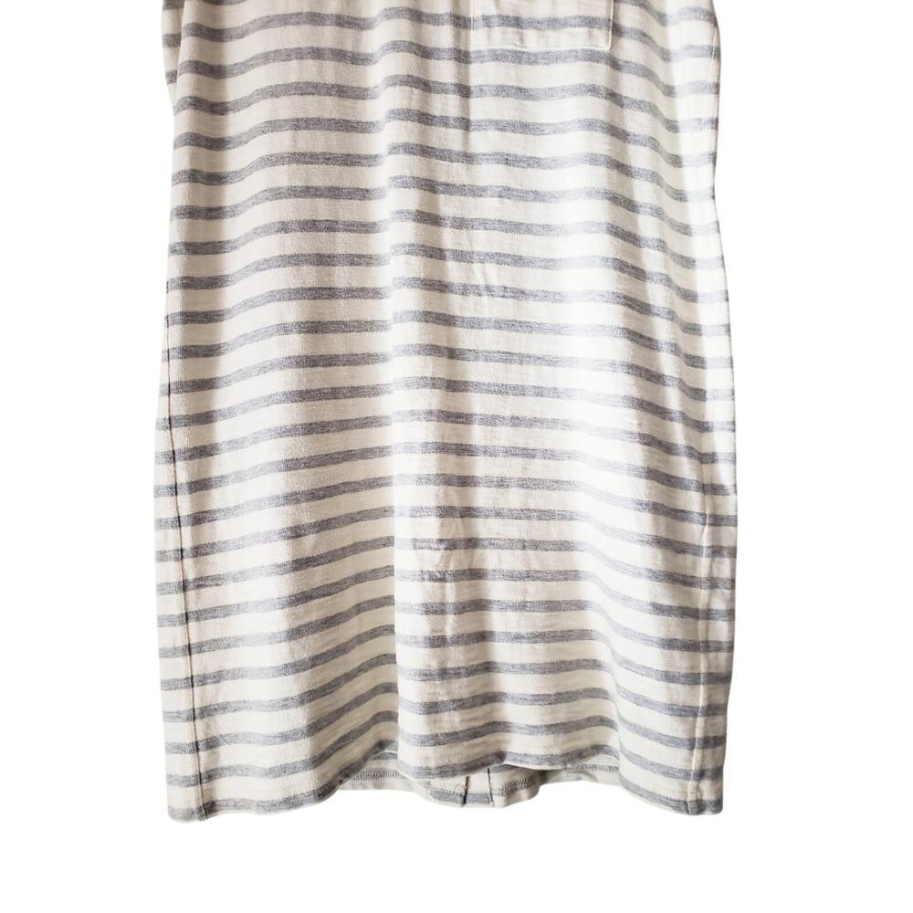 Madewell Striped Button Back T Shirt Mini Dress Gray/Cream Size Small - Picture 4 of 9